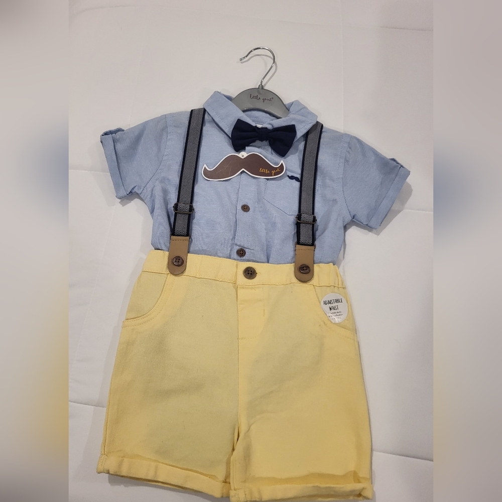 Blue and Yellow Suspender Outfit